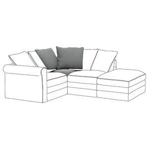 New ! IKEA HÄRLANDA Cover For Corner Section Ljungen Medium Gray 204.552.59